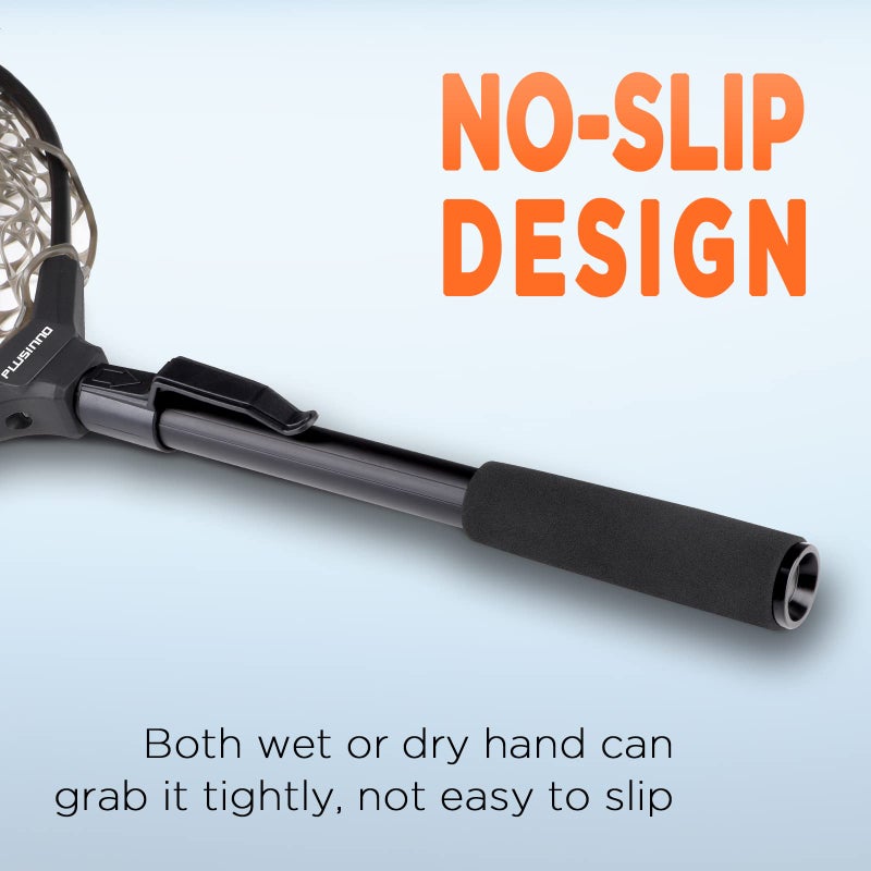 PLUSINNO Fly Fishing Net, Trout Bass Fish Landing Net Soft Rubber Mesh Catch and Release (16" x 13" Hoop Size) - Image 5